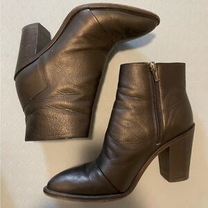 Vince Black Leather Ankle Boots, Size EU 37, US 7